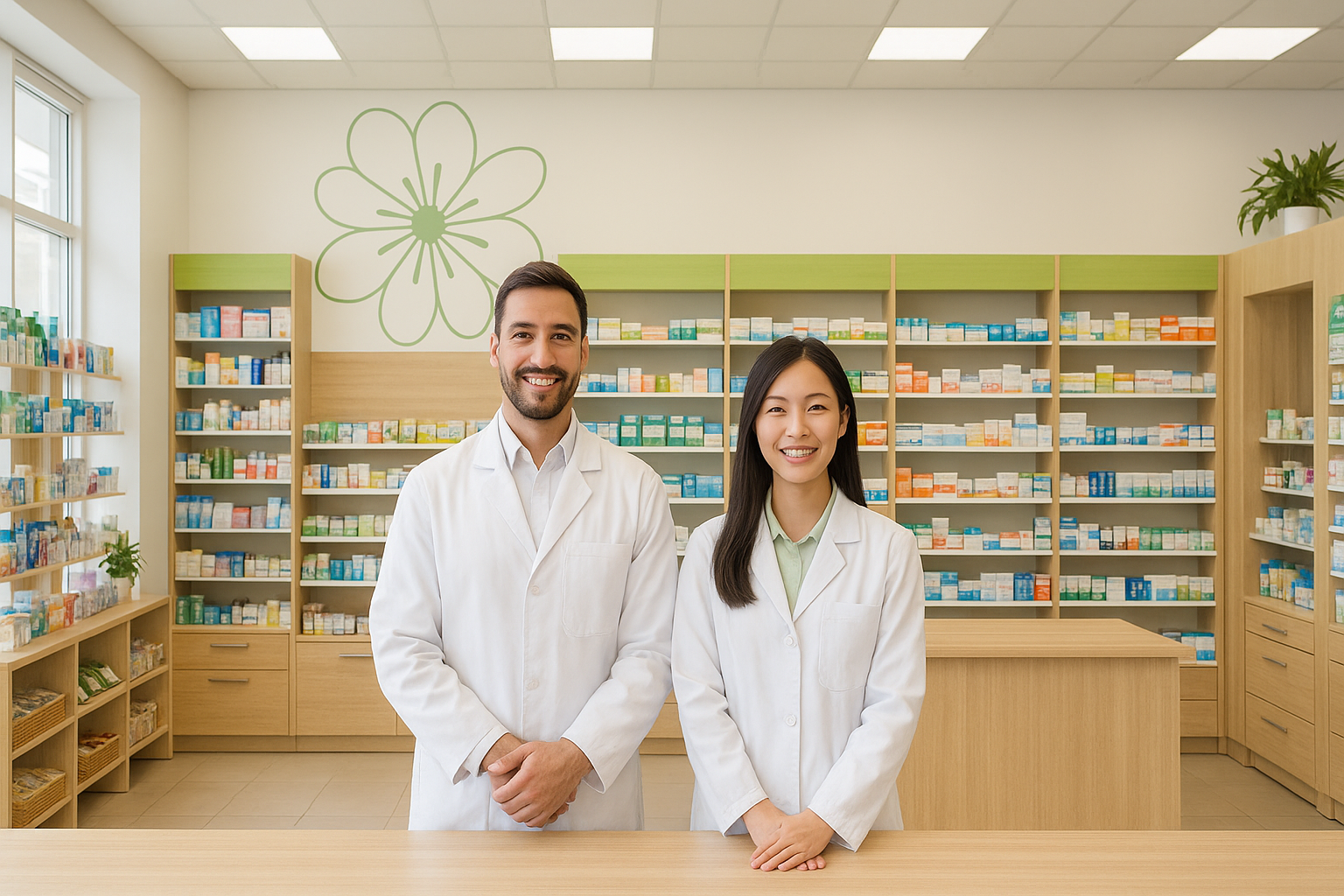 花花薬局の職場風景